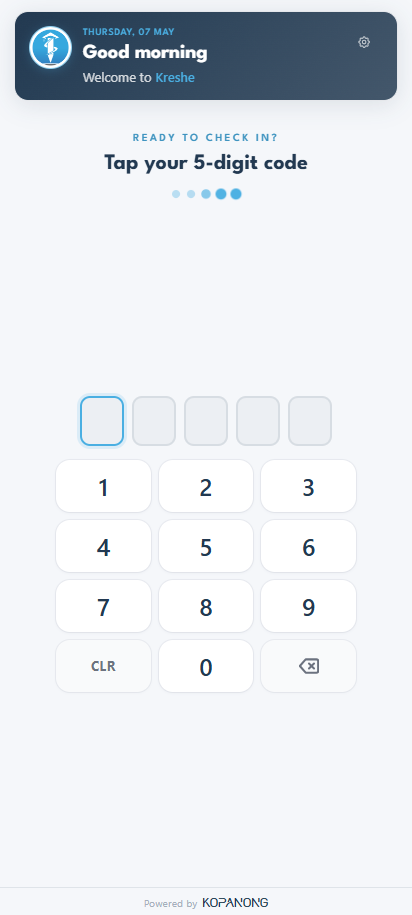 Master gate keypad: Tap your 5-digit code, large numpad, no user list